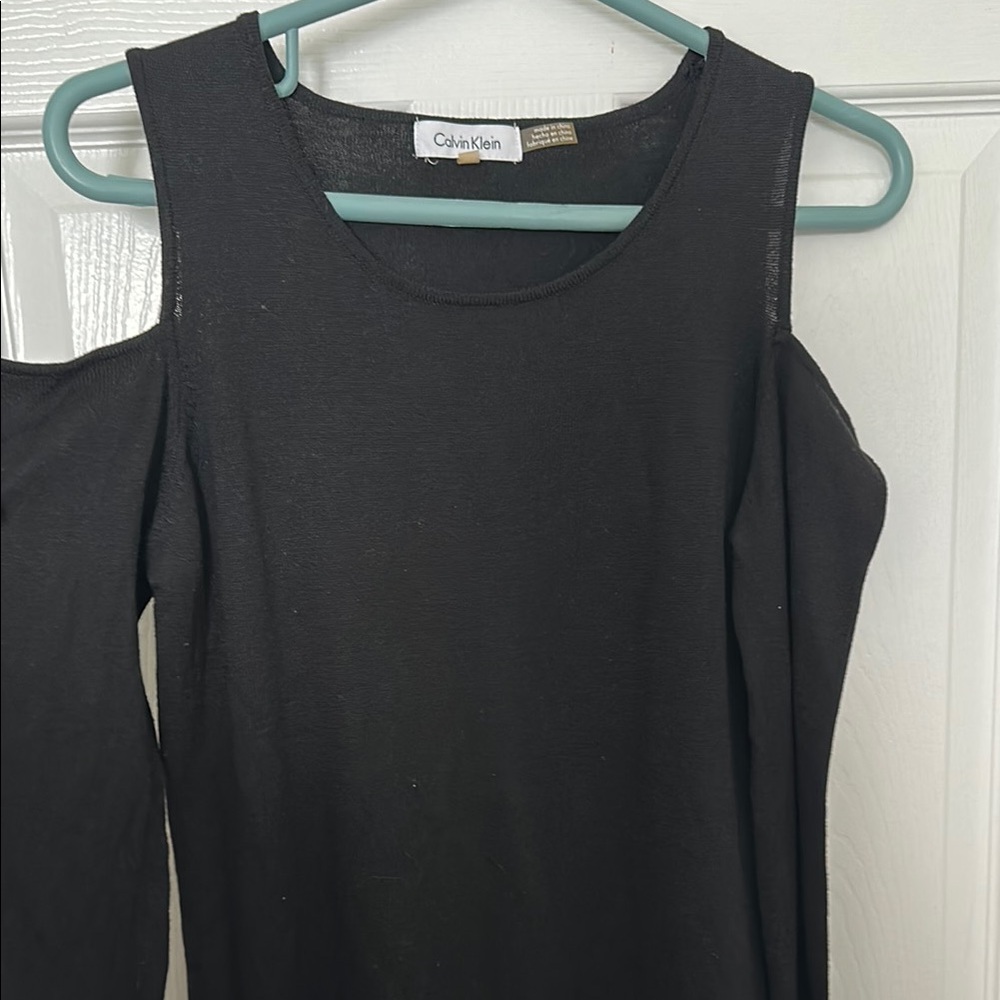 Calvin Klein Black Cold Shoulder Top